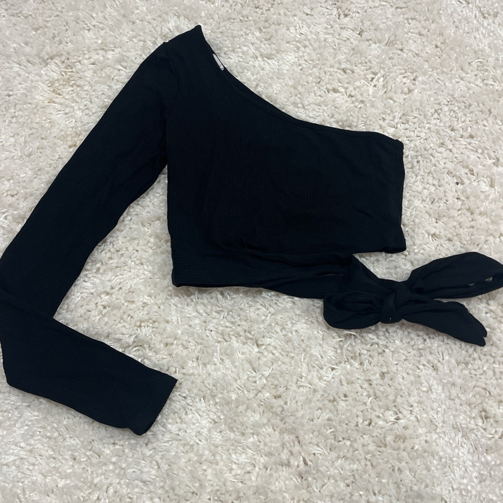 Black Garage One-Sleeved Top